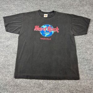 Vintage Hard Rock Cafe Shirt Men's L Nashville Black Graphic Tee Made USA